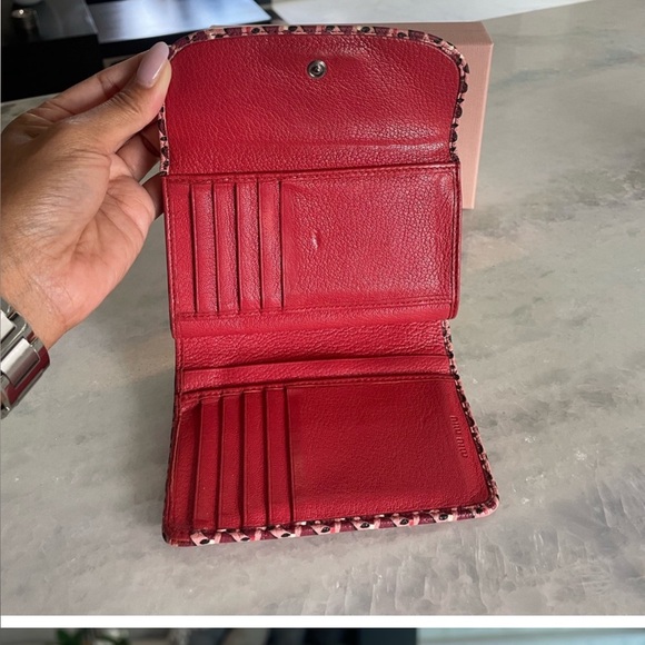 Miu Miu Madras Bifold /Long Wallet ~~ Hearts - Picture 3 of 16